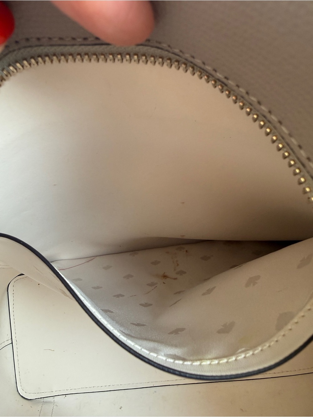 Kate Spade New York Cara Large Tote Gray Pebbled Leather Shoulder Bag - Picture 15 of 17